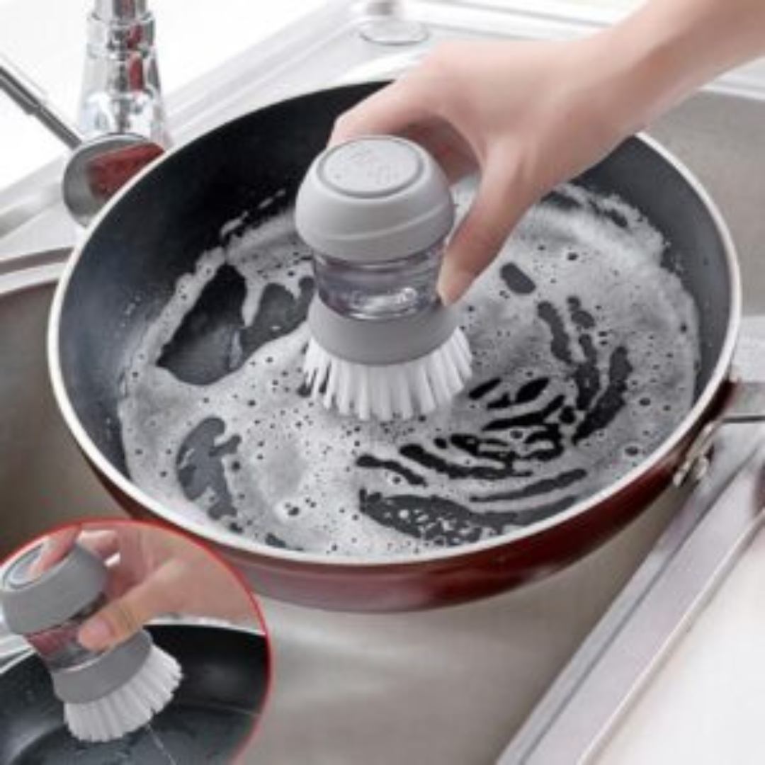Escova Mágica Com Dispenser CLEANMAX - Facilite sua Vida na Cozinha