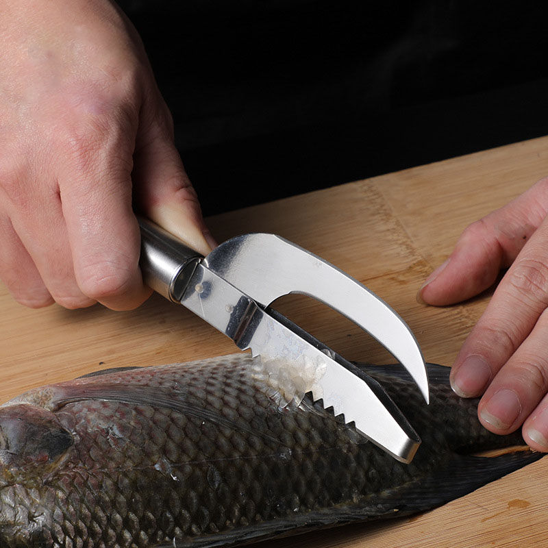 KnifeFish - Faca Inoxidável 3 em 1 para Limpeza de Peixe