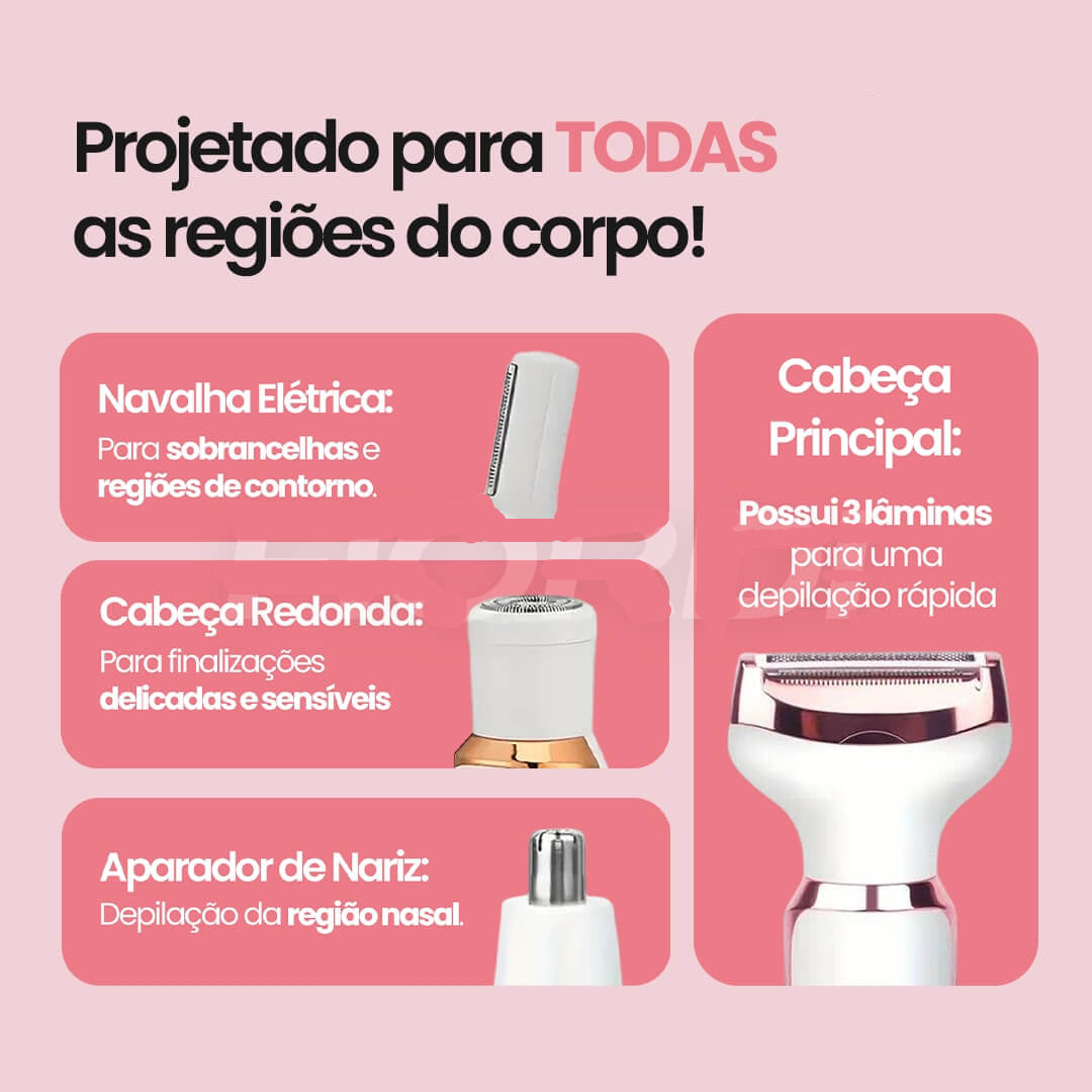 Depilador Elétrico 4 em 1 - DermaFlex